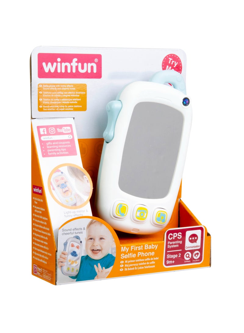 Winfun My First Baby Selfie Phone | Interactive Toy with Camera Sounds, Music, Light-Up Buttons & Learning Play | Light-Up Mirror Toy with Camera Effects, Sounds & Tunes | For Toddlers Ages 9 Months+ - Image 4